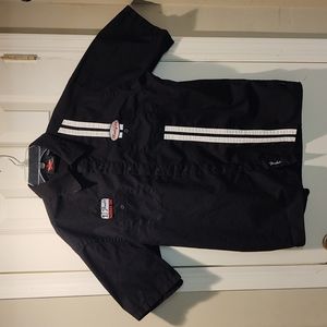 Fender Guitar Shop Work Shirt Button Down Short Sleeve Black Men's Large Retro